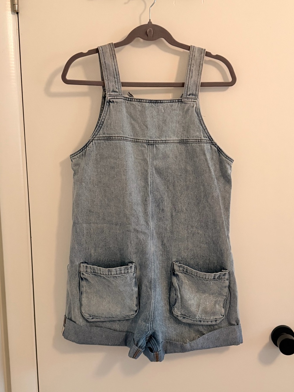 One Teaspoon - Light Wash Denim Short Overalls Romper